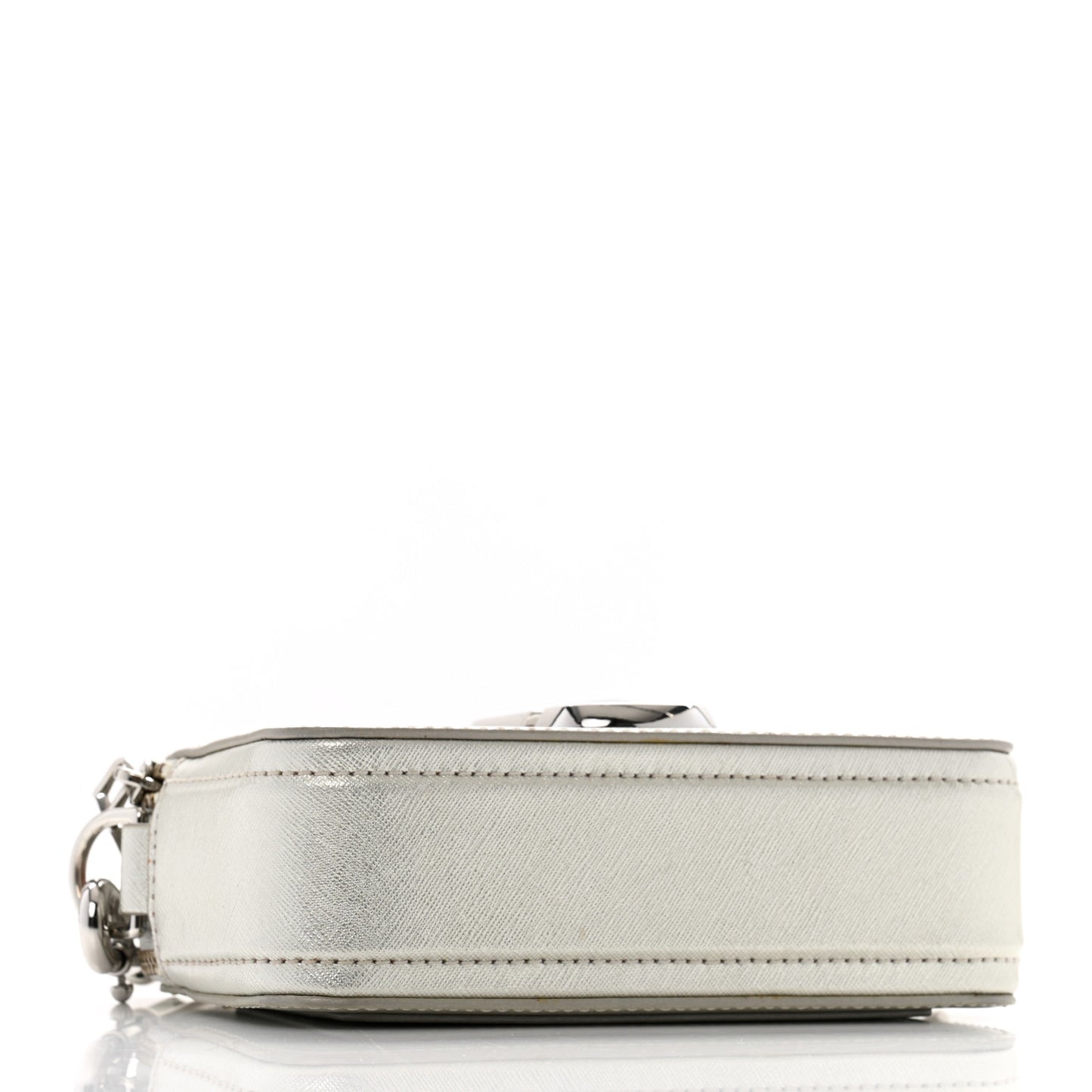Saffiano Small Snapshot Camera Bag Silver