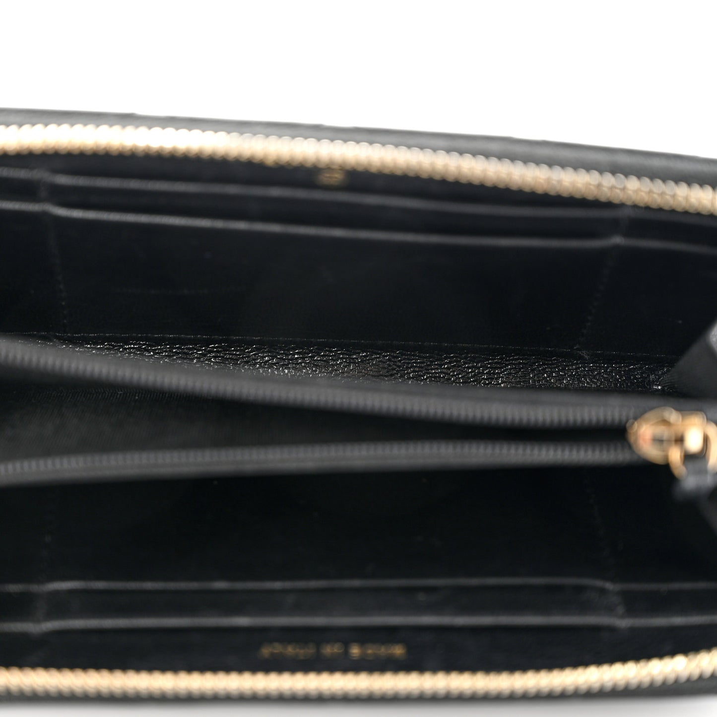 Calfskin Diamond Quilted Zip Around Wallet Black