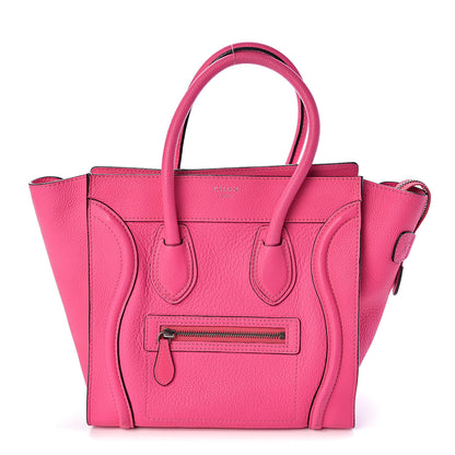 Celine Drummed Calfskin Micro Luggage Fluo Pink 1 of 12