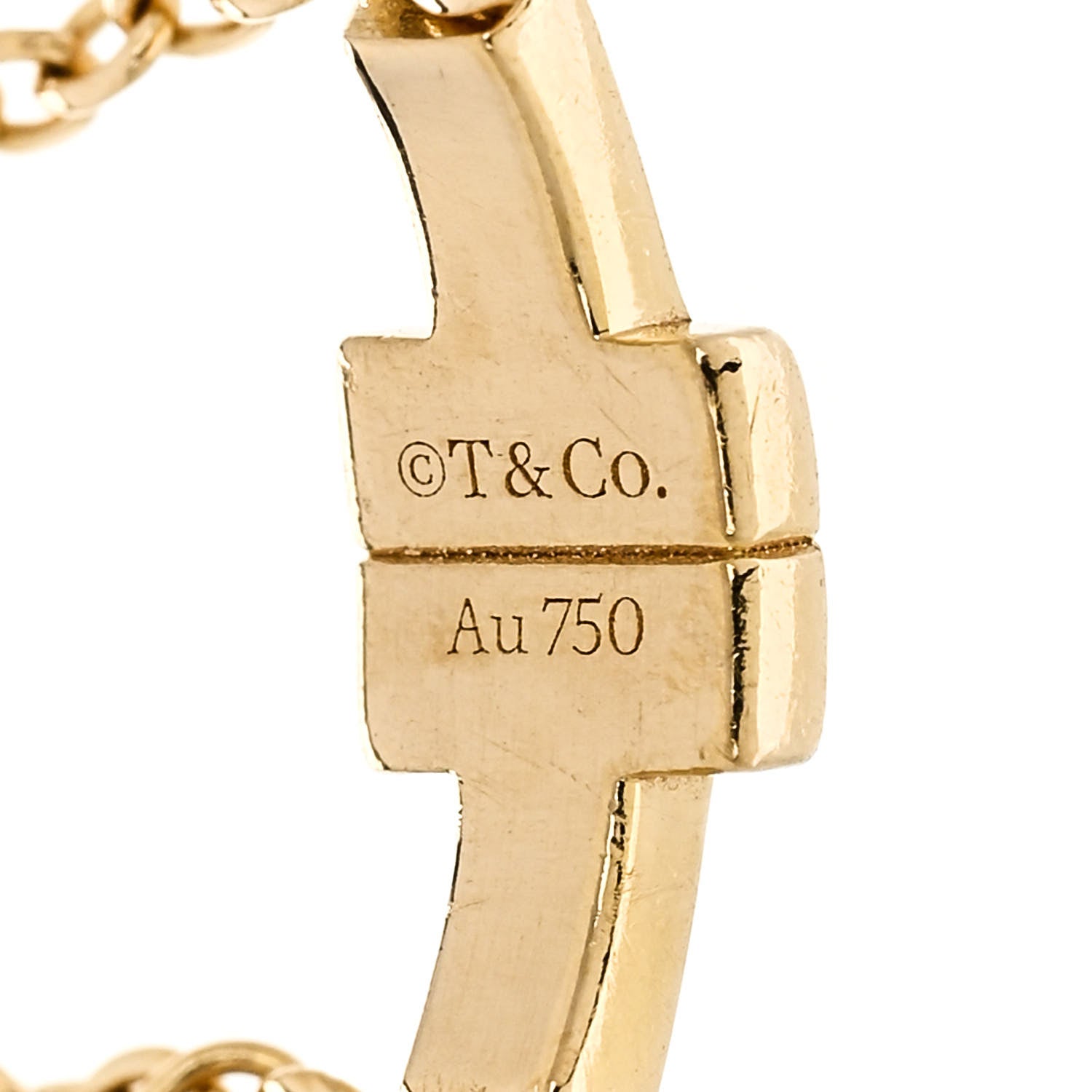 Tiffany 18K Yellow Gold T Chain Ring 53 6.25 4 of 4