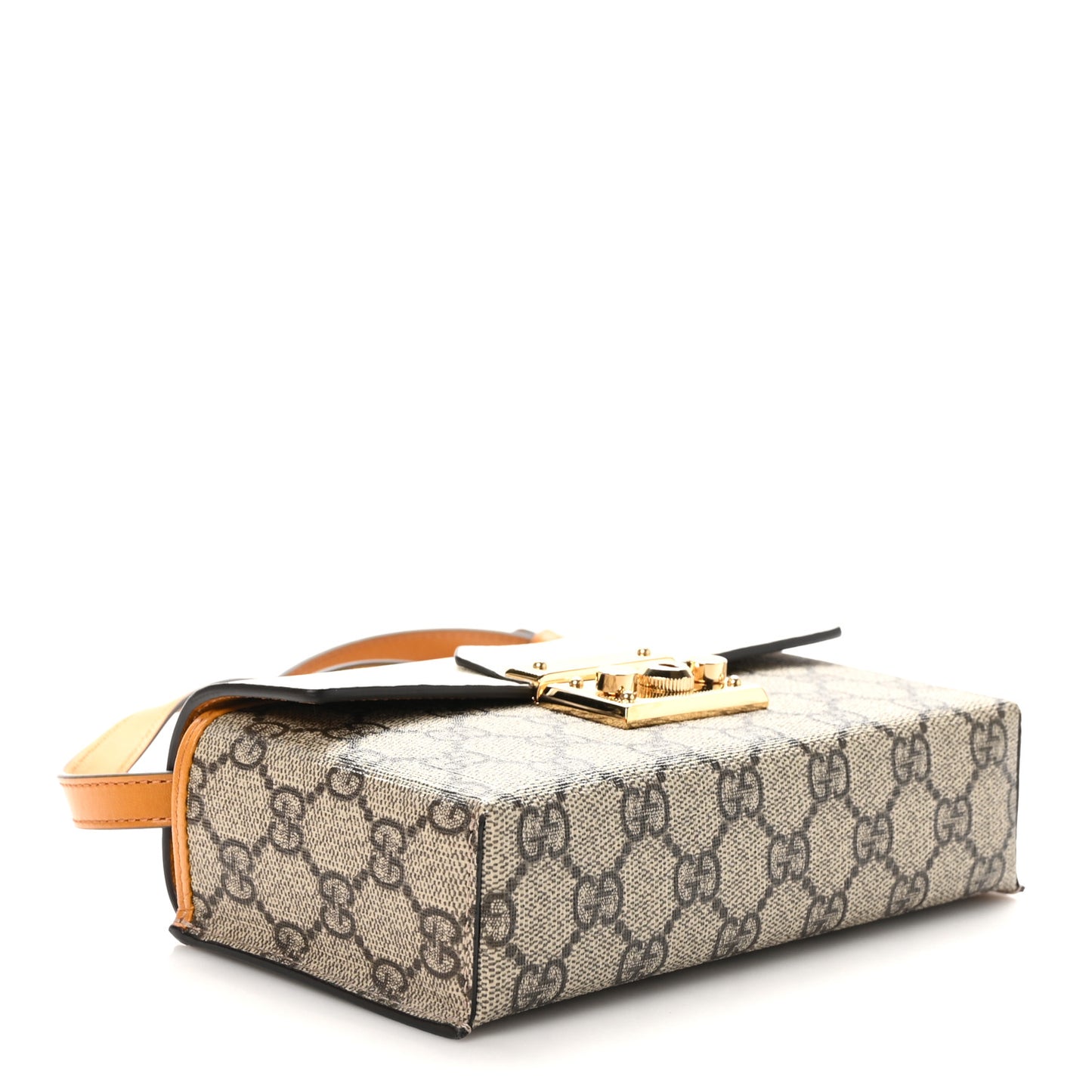 GG Supreme Monogram New Sakai Calfskin Mini Padlock Top Handle Shoulder Bag Beige Ebony Mystic White Sun Oil