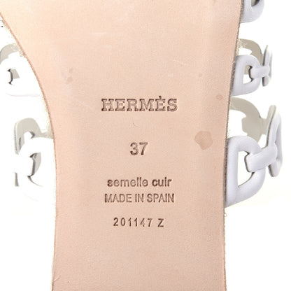 Hermes Nappa Ancone Espadrille Sandals 37 White Naturel 8 of 13