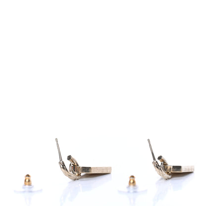 Chanel Tag Drop Earrings Gold 3 of 5