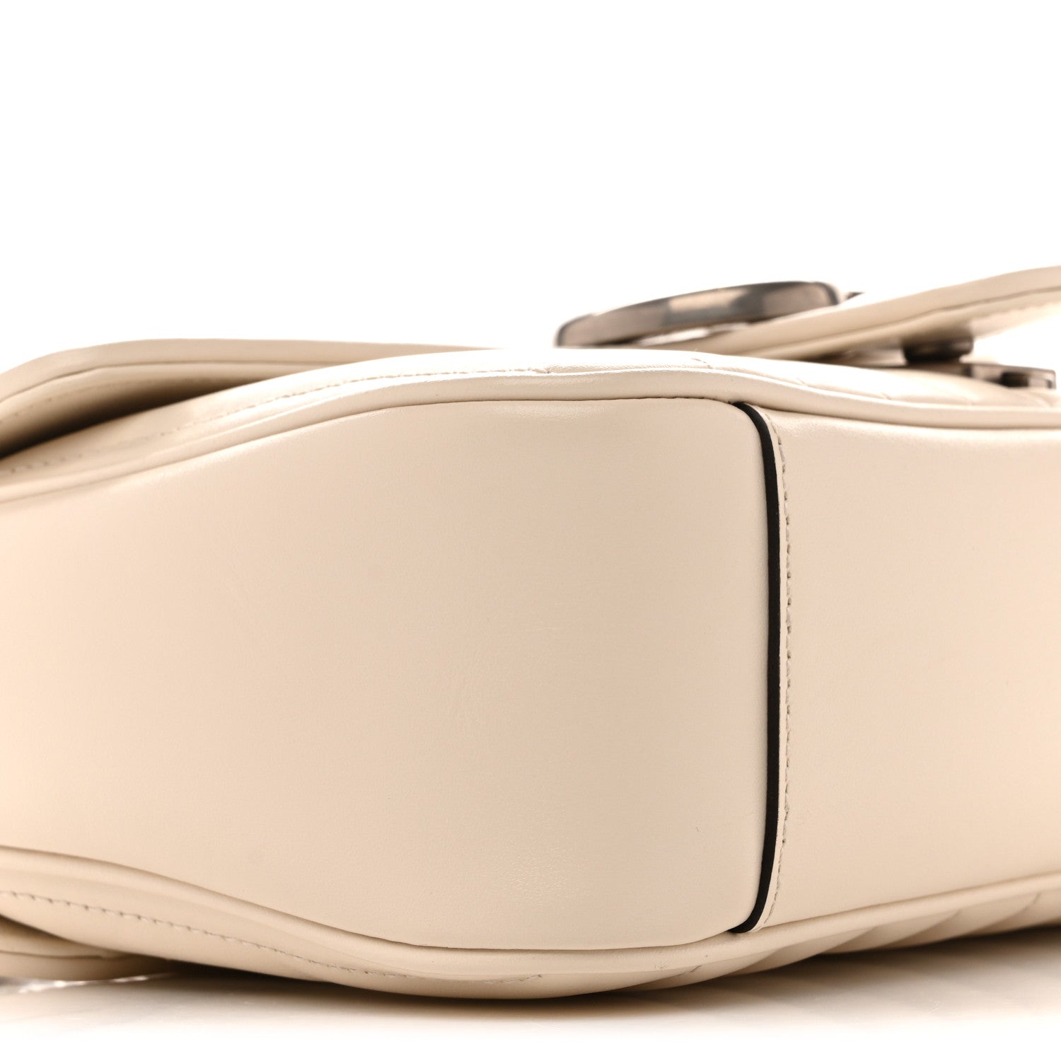 Gucci Calfskin Matelasse Aria Small GG Marmont Shoulder Bag Mystic White 9 of 12