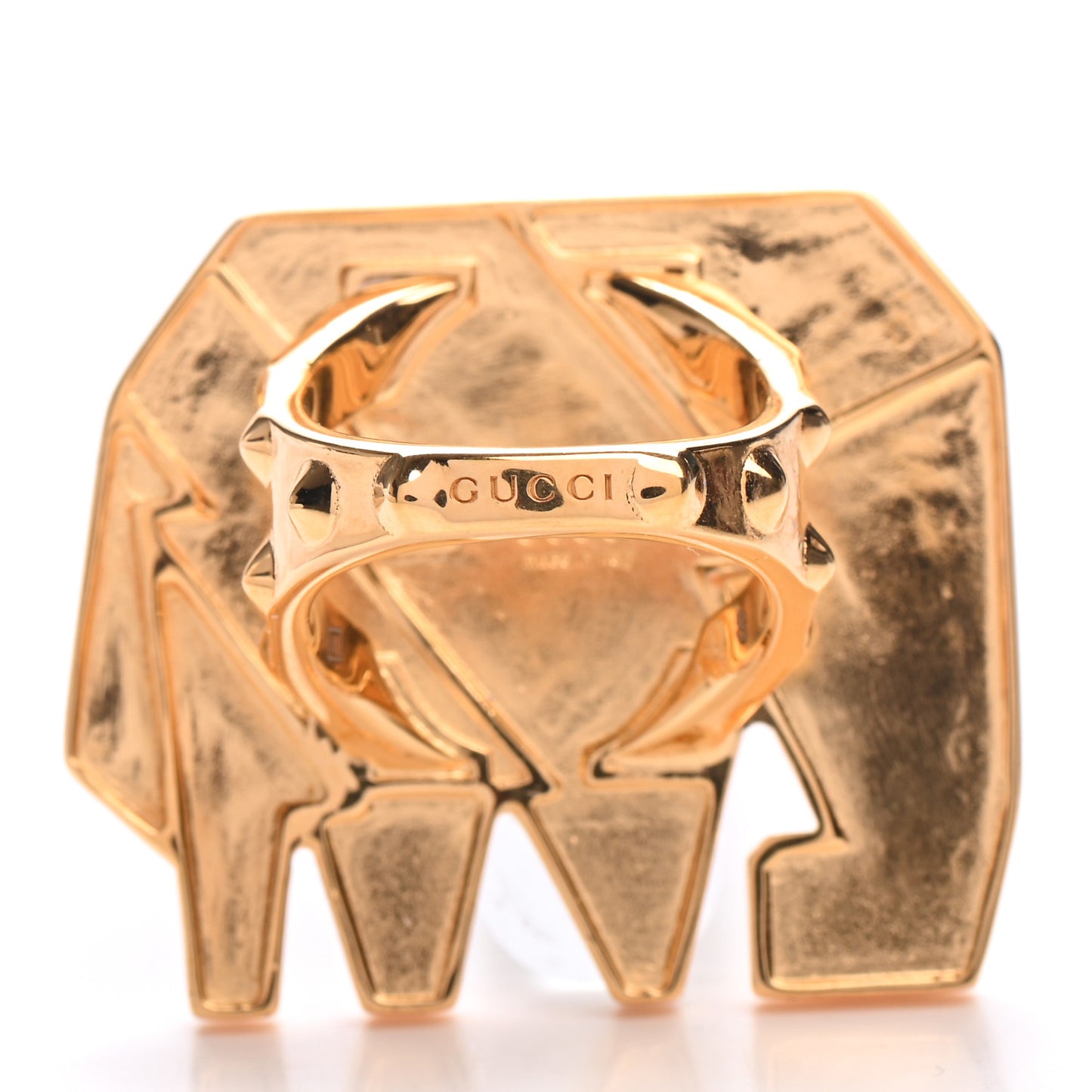 Metal Crystal Enamel Elephant Ring S Gold Multicolor