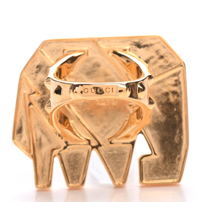 Gucci Metal Crystal Enamel Elephant Ring S Gold Multicolor 4 of 6
