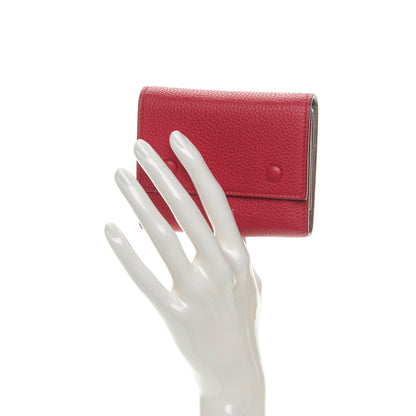 Celine Drummed Calfskin Small Multifunction Folded Wallet Dark Pink 2 of 7