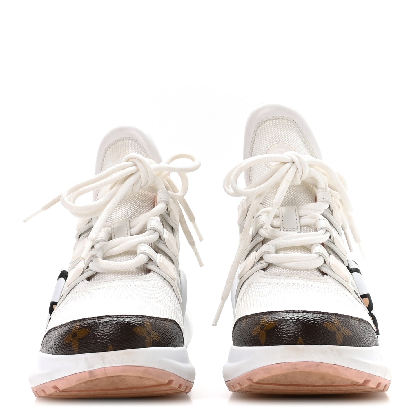 Calfskin Monogram Wild At Heart LV Archlight Sneakers 36 White Pink
