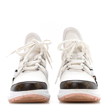 Louis Vuitton Calfskin Monogram Wild At Heart LV Archlight Sneakers 36 White Pink 3 of 8