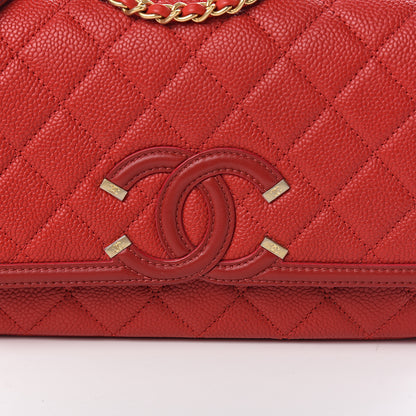 Chanel Caviar Quilted Small CC Filigree Flap Red 9 of 9