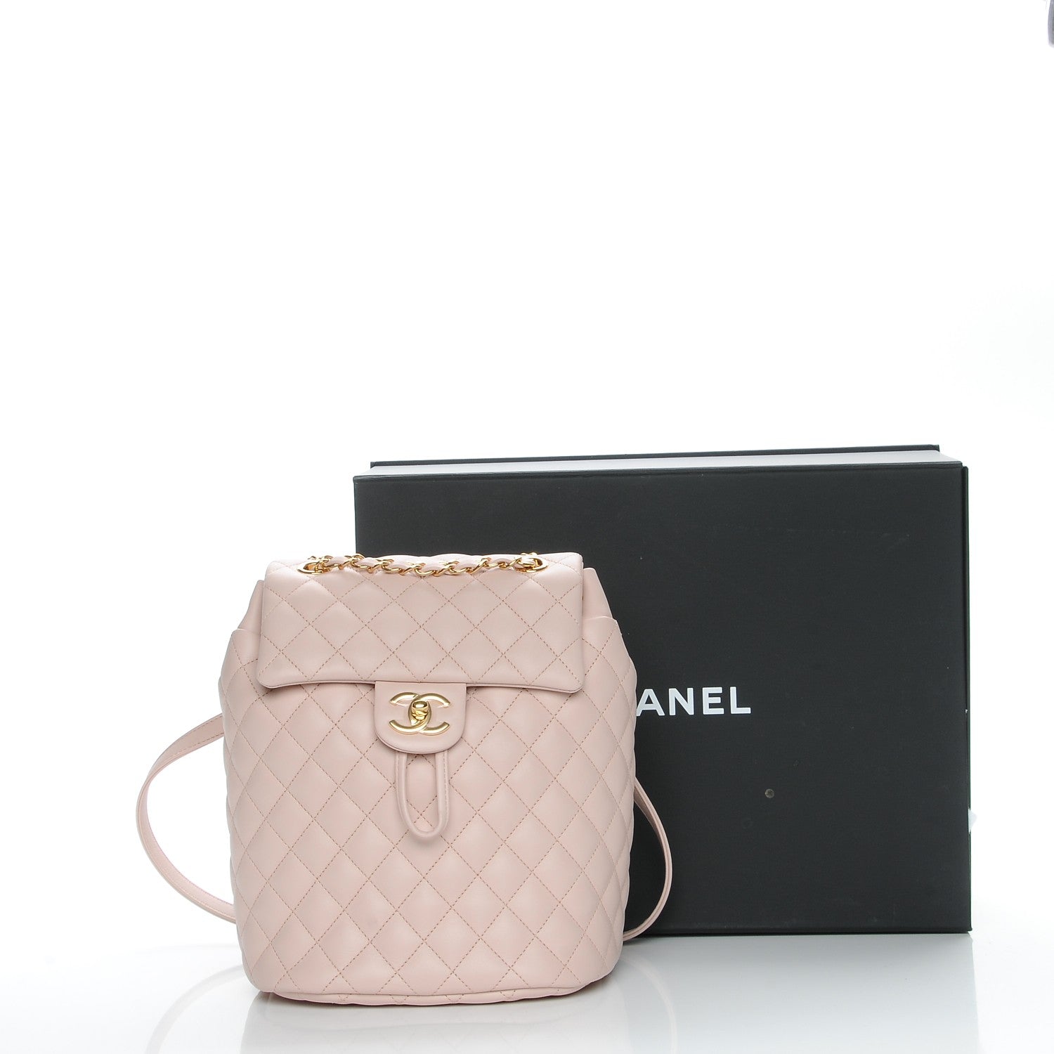 Chanel Calfskin Quilted Small Urban Spirit Backpack Beige 8 of 8