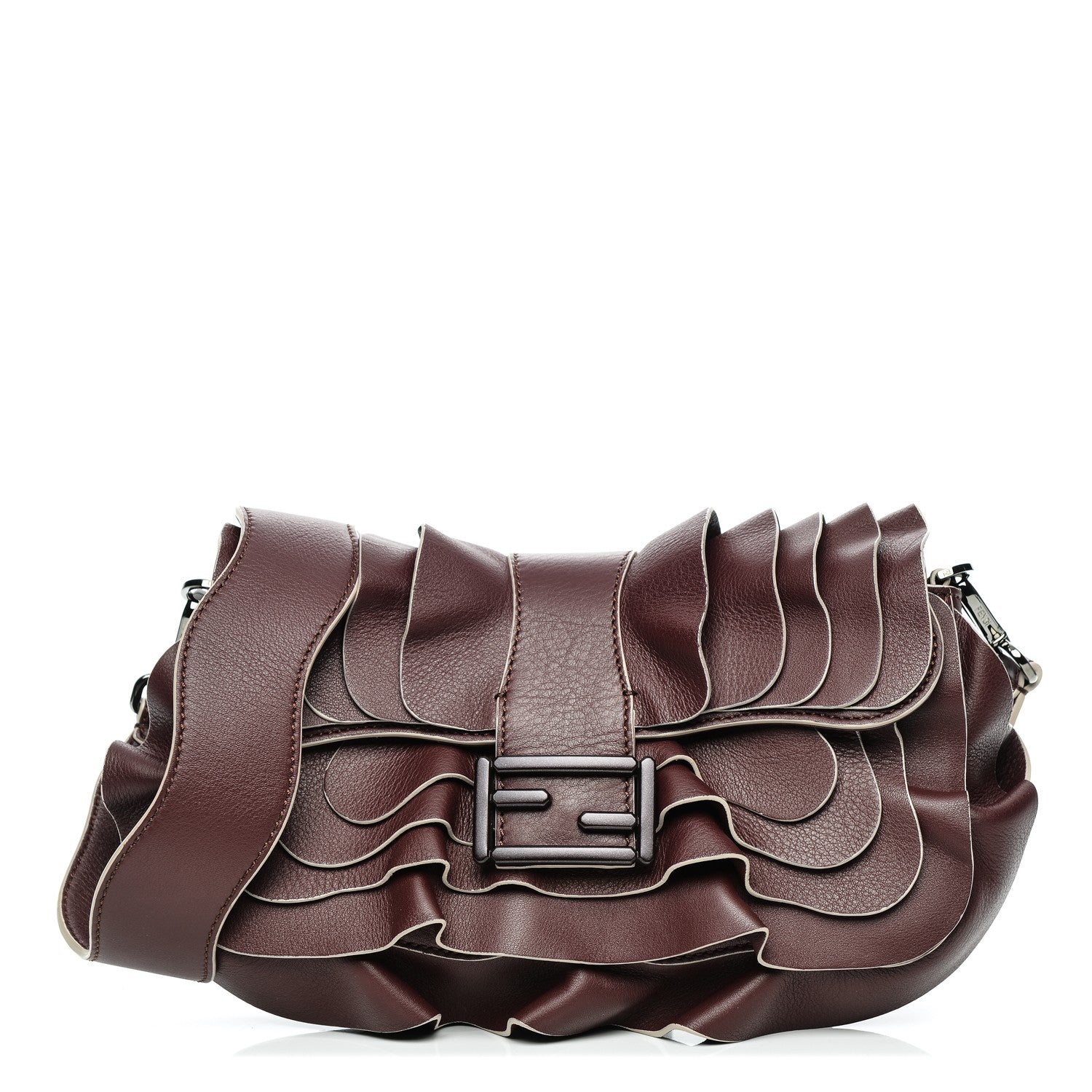 Fendi Vitello Seta Multi Waves Baguette Bordeaux 1 of 6