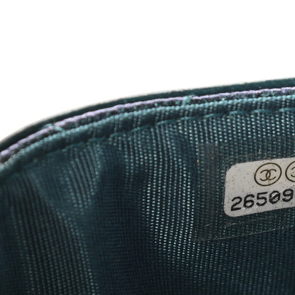 Chanel Iridescent Caviar Quilted Filigree Card Holder Dark Turquoise 8 of 9