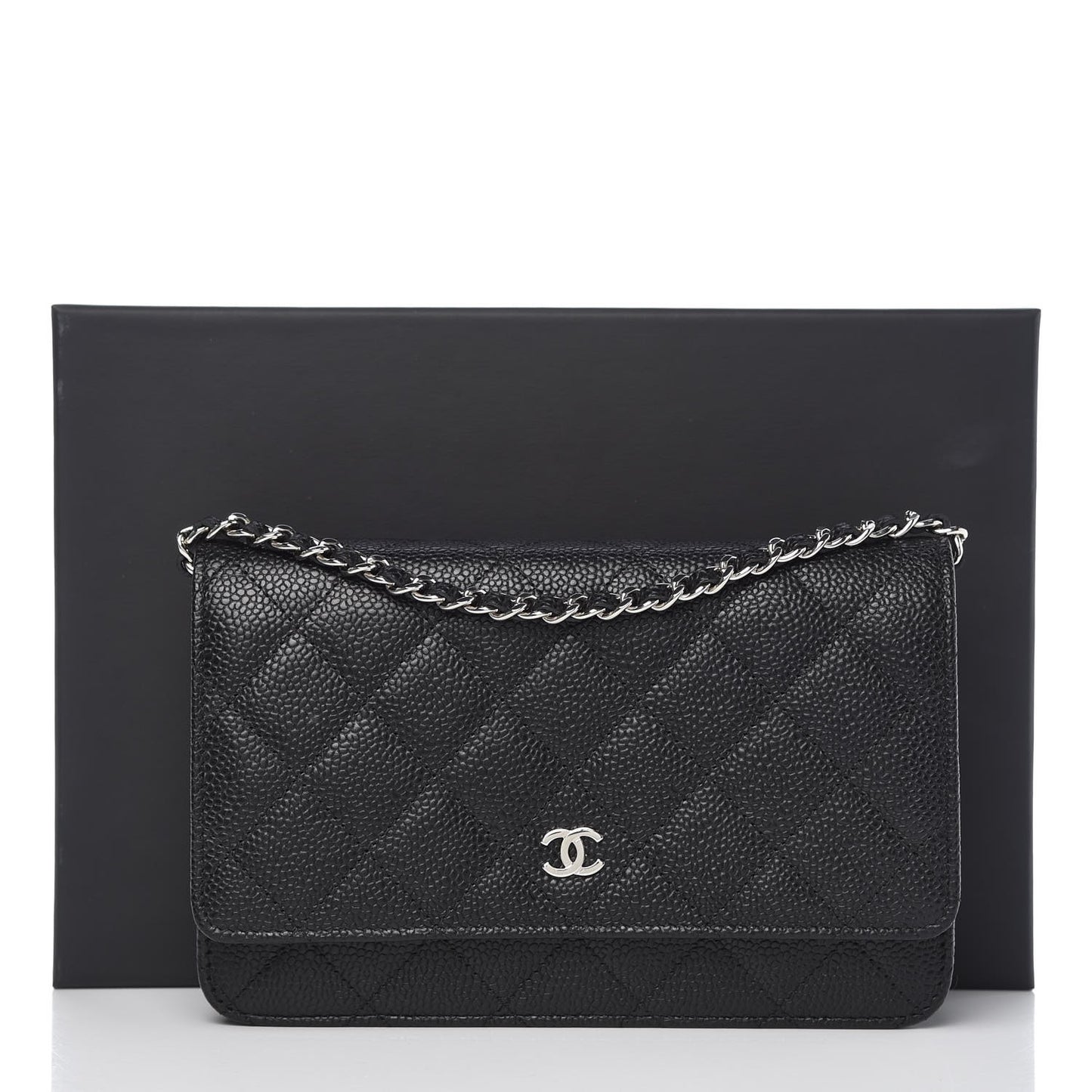 Caviar Quilted Wallet On Chain WOC Black