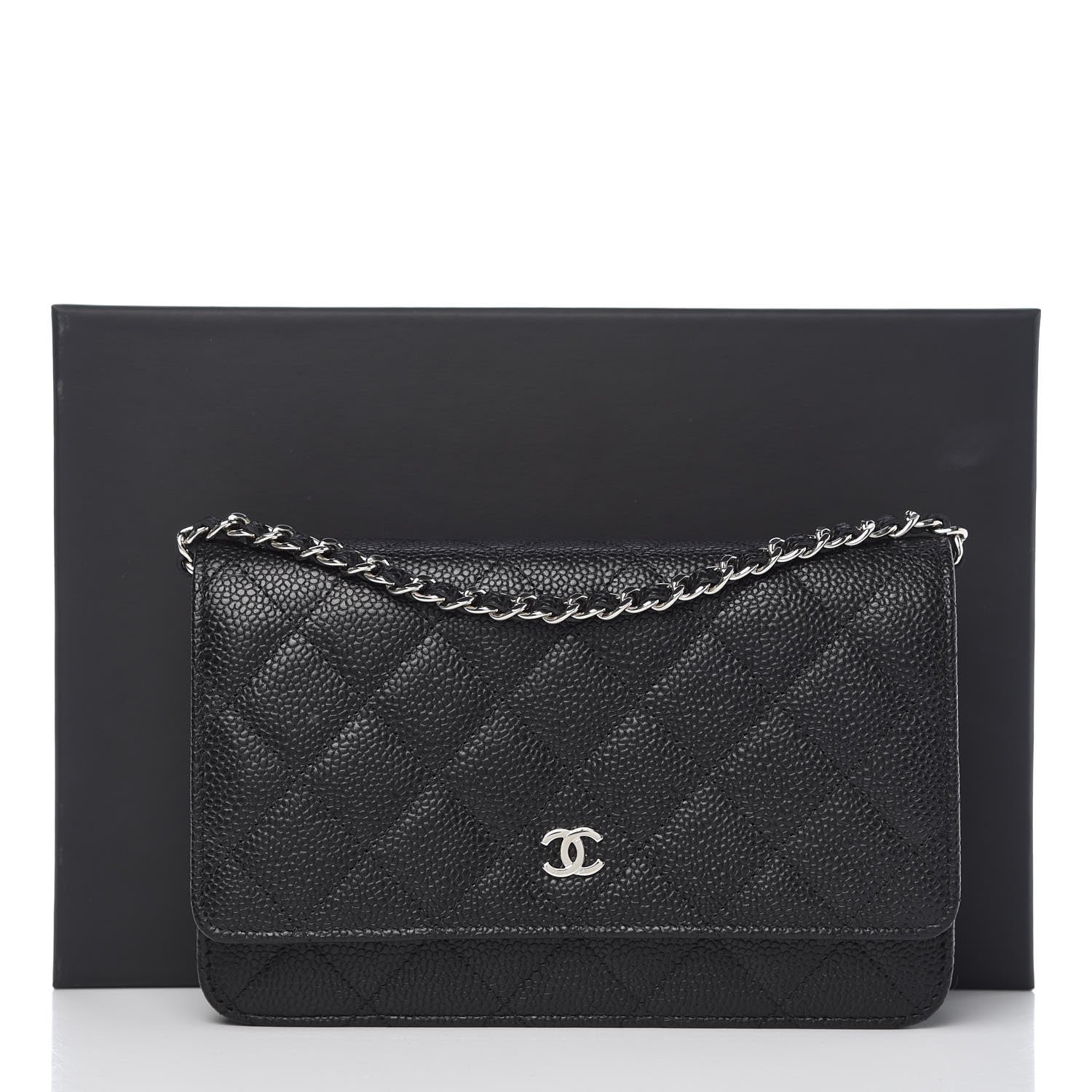 Chanel Caviar Quilted Wallet On Chain WOC Black 9 of 9