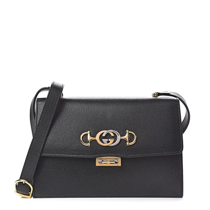 Gucci Grainy Calfskin Small Zumi Shoulder Bag Black 1 of 12