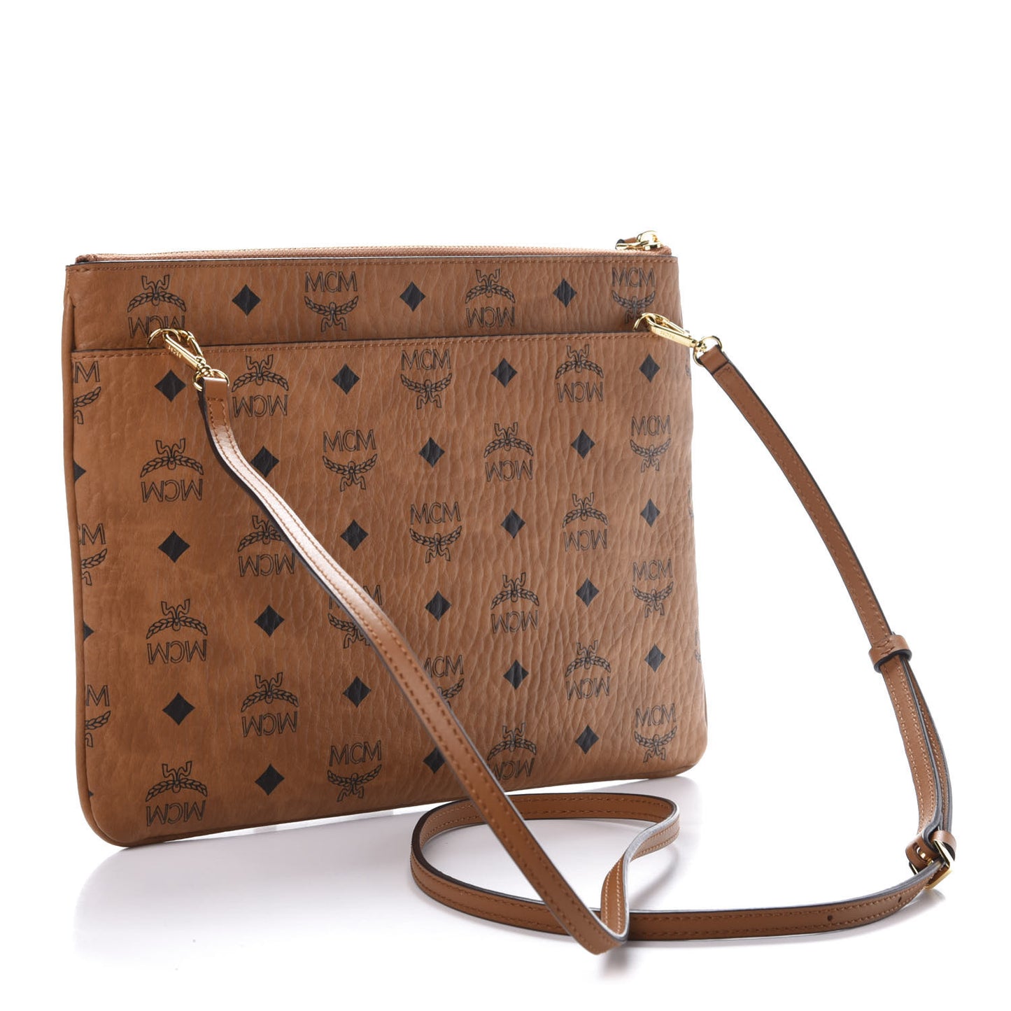 Visetos Medium Crossbody Pouch Cognac