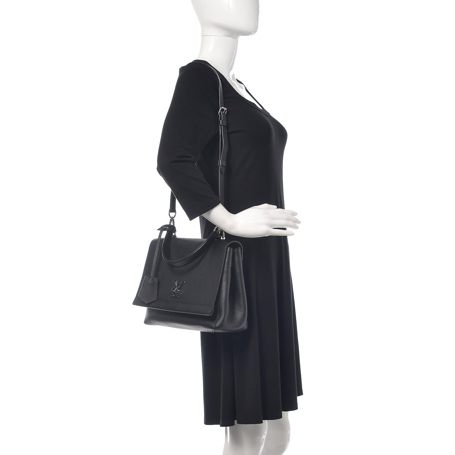 Louis Vuitton Soft Calfskin Lockme II Top Handle Black 2 of 10