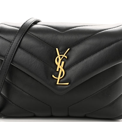 Saint Laurent Calfskin Y Quilted Monogram Toy Loulou Crossbody Bag Black 9 of 12