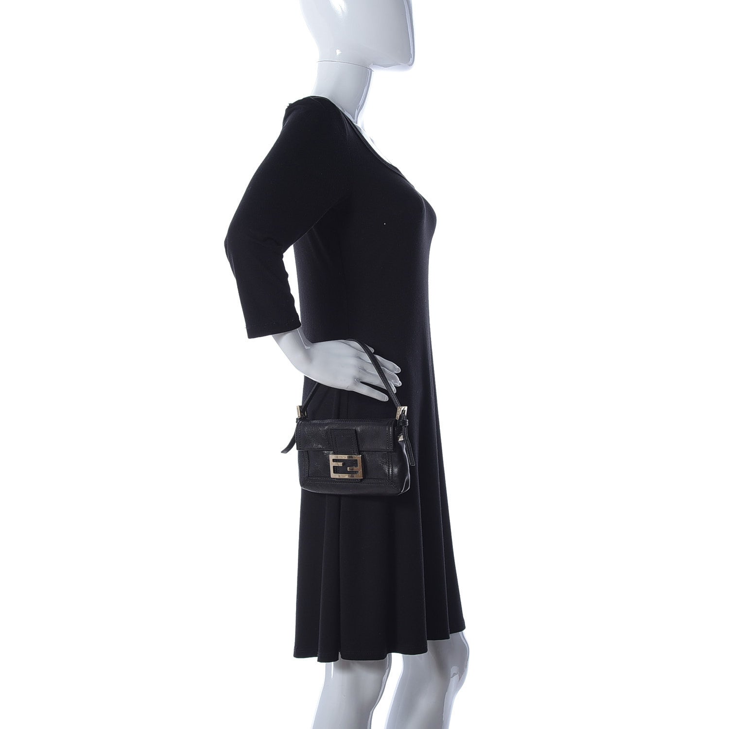 Fendi Calfskin Baguette Black 2 of 9