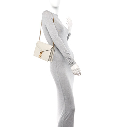 Saint Laurent Grain De Poudre Monogram Cassandra Clasp Bag Crema Soft 2 of 18