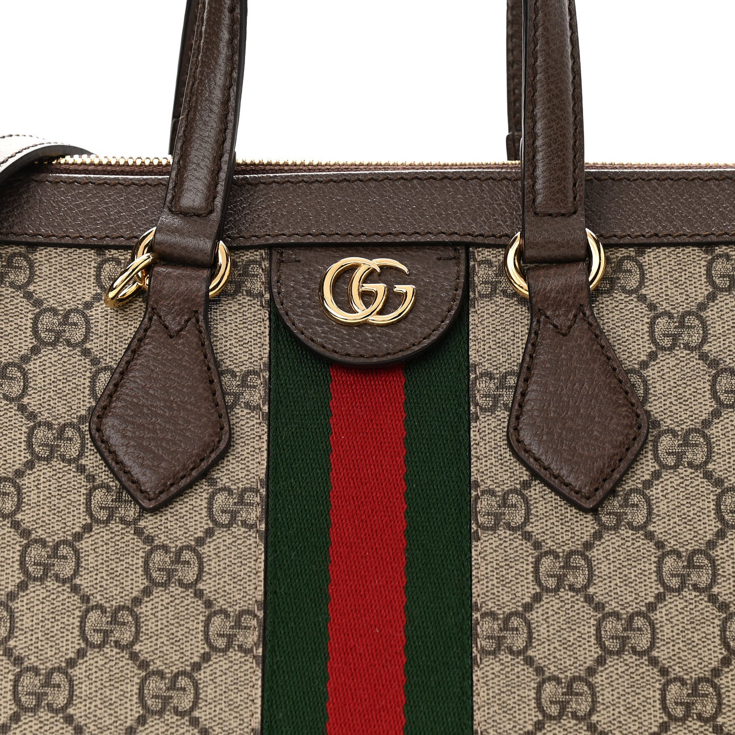 Gucci GG Supreme Monogram Web Medium Ophidia Tote Bag Brown 8 of 11