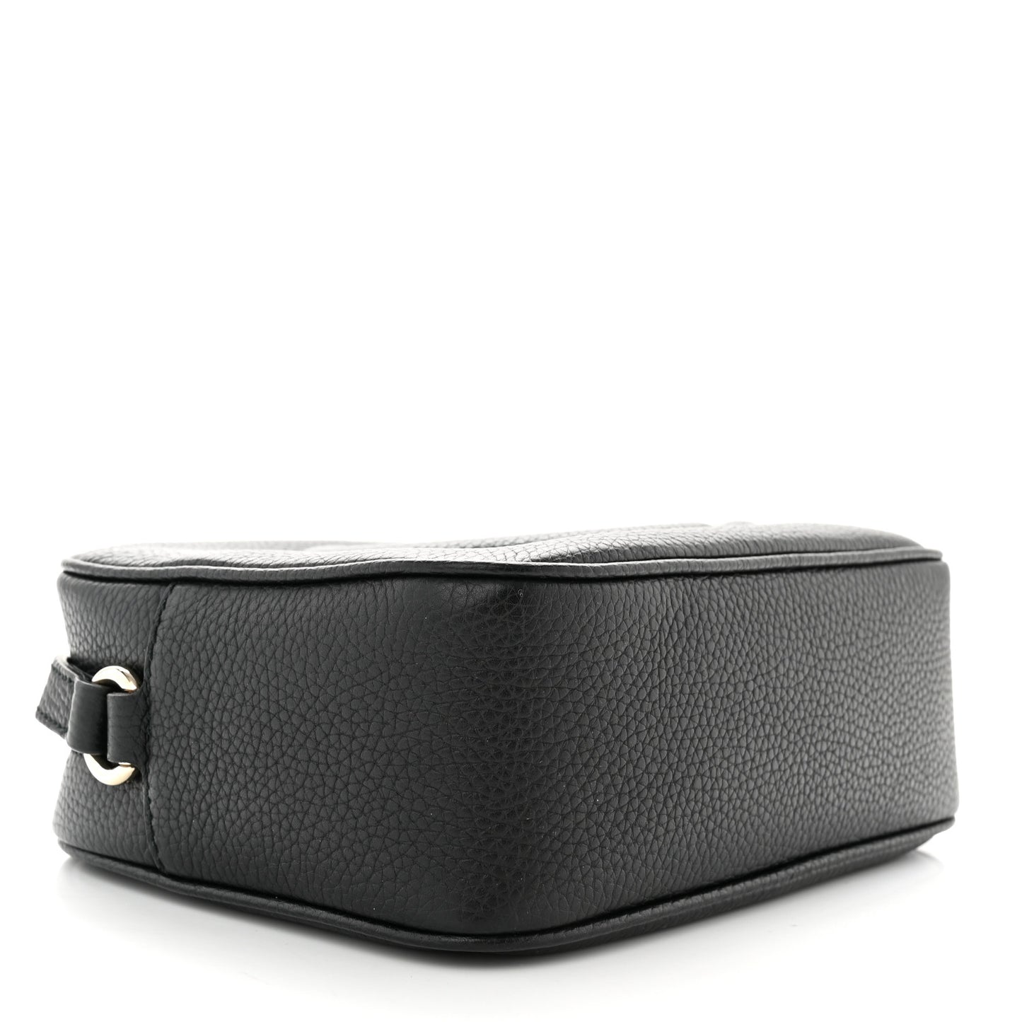 Pebbled Calfskin Small Soho Disco Bag Black