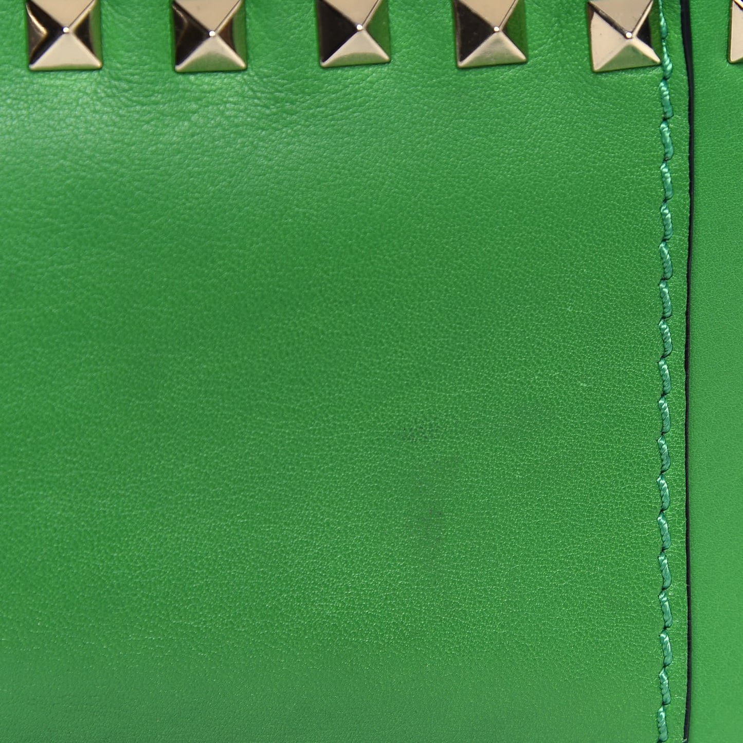 Calfskin Medium Rockstud All Over Backpack Green