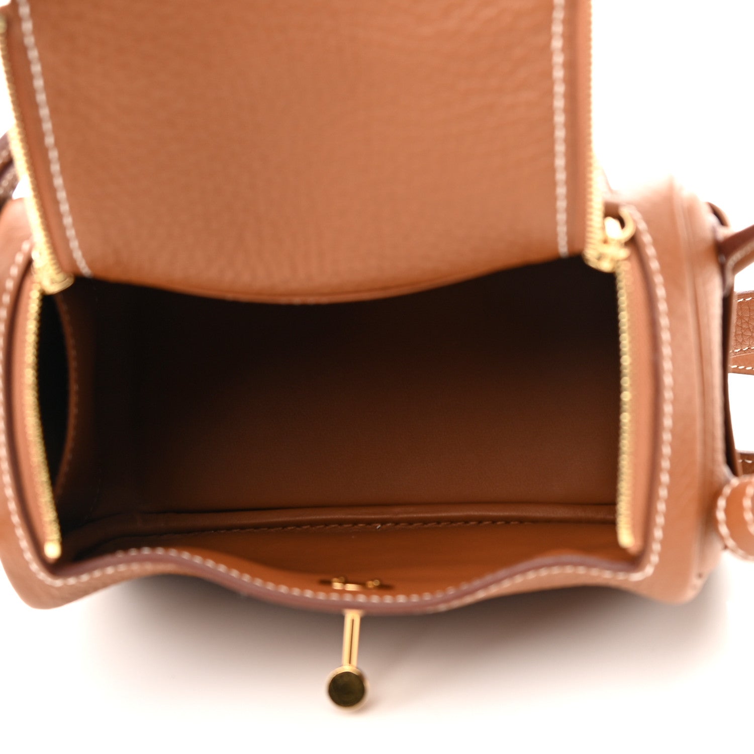 Hermes Taurillon Clemence Mini Lindy 20 Gold 5 of 11