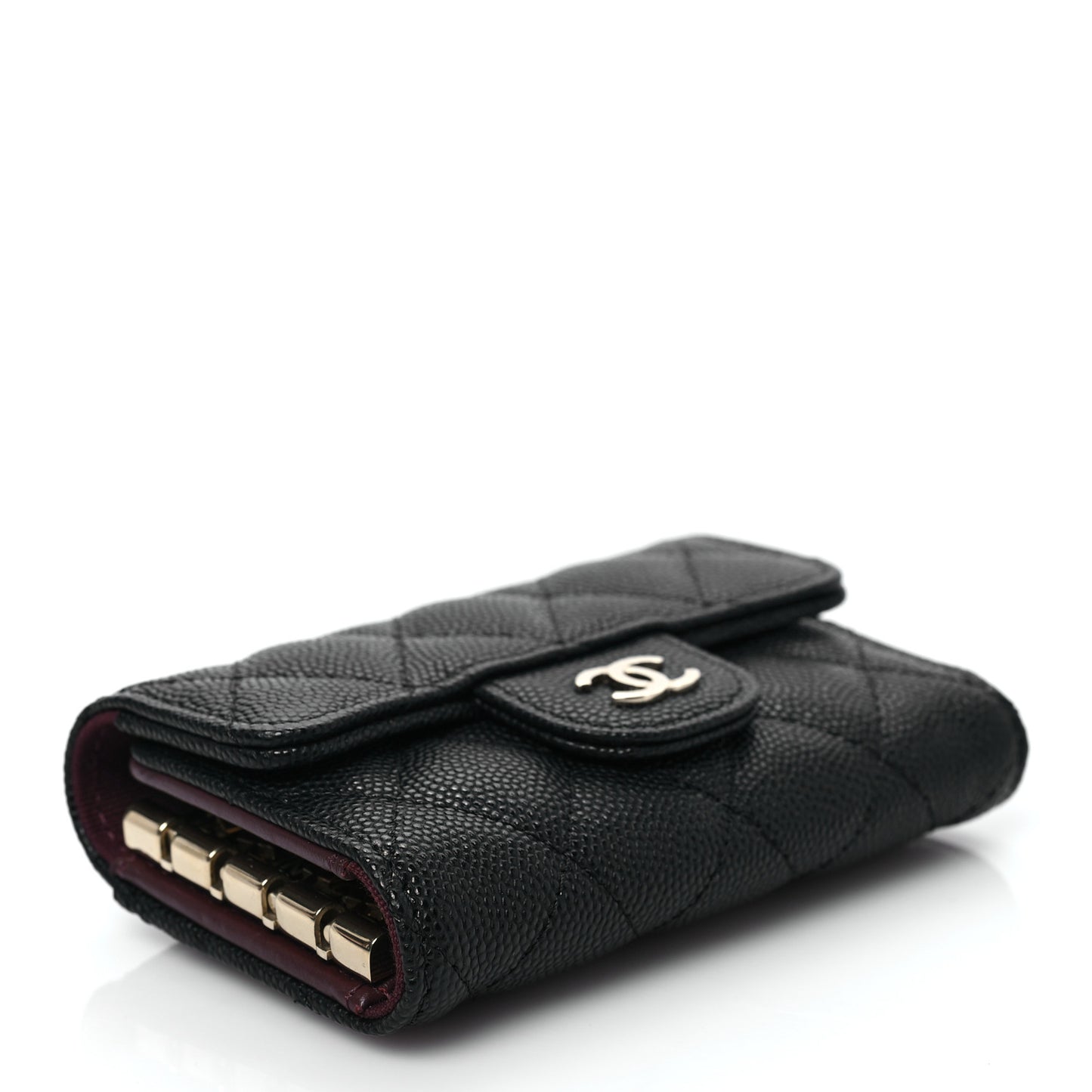 Caviar Quilted Classic 4 Key Holder Wallet Black