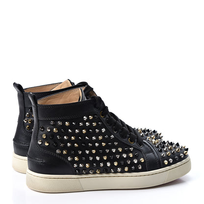 Christian Louboutin Calfskin Womens Louis Spikes Flat Sneakers 37 Black Multi 4 of 11