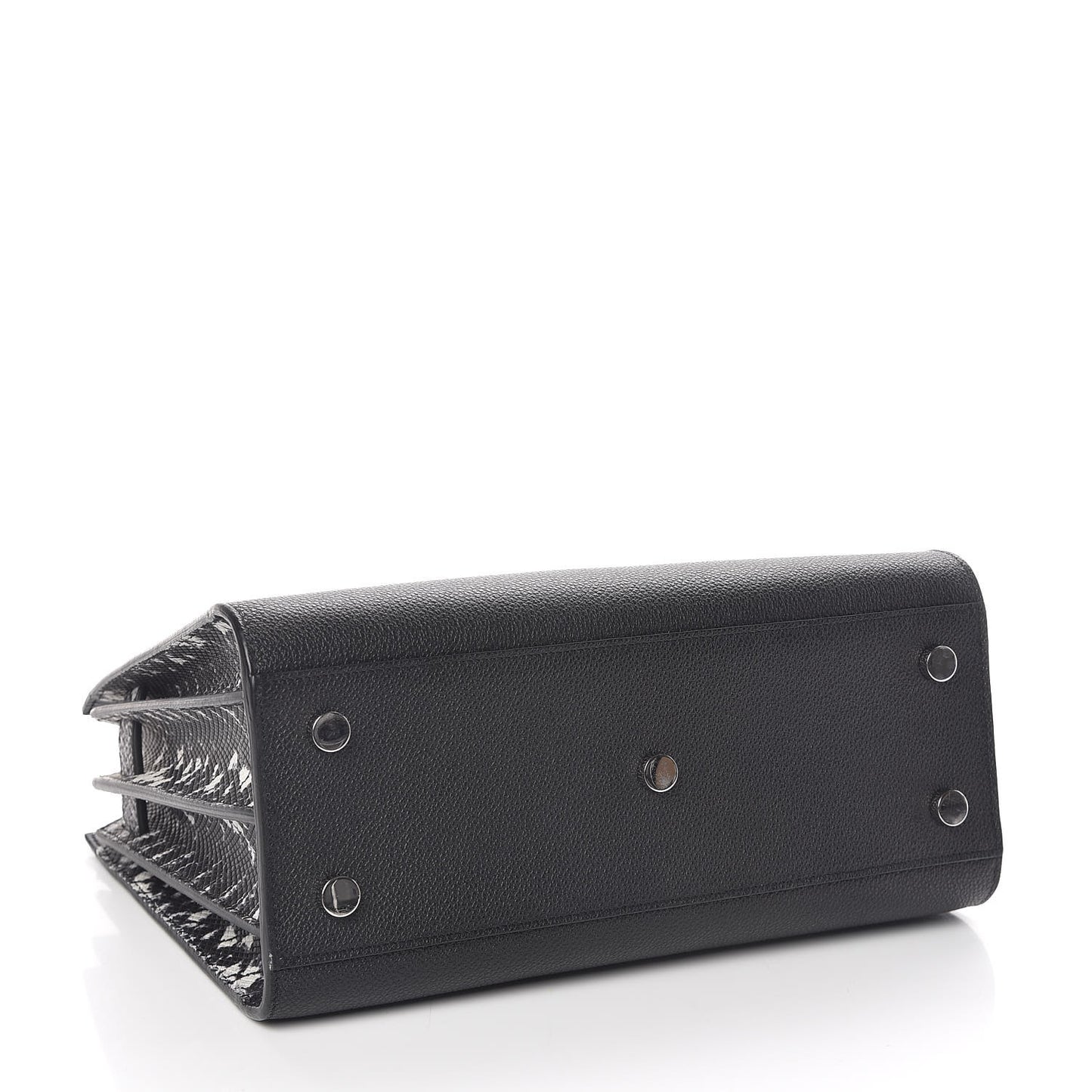 Grained Calfskin Embossed Python Baby Sac De Jour Black
