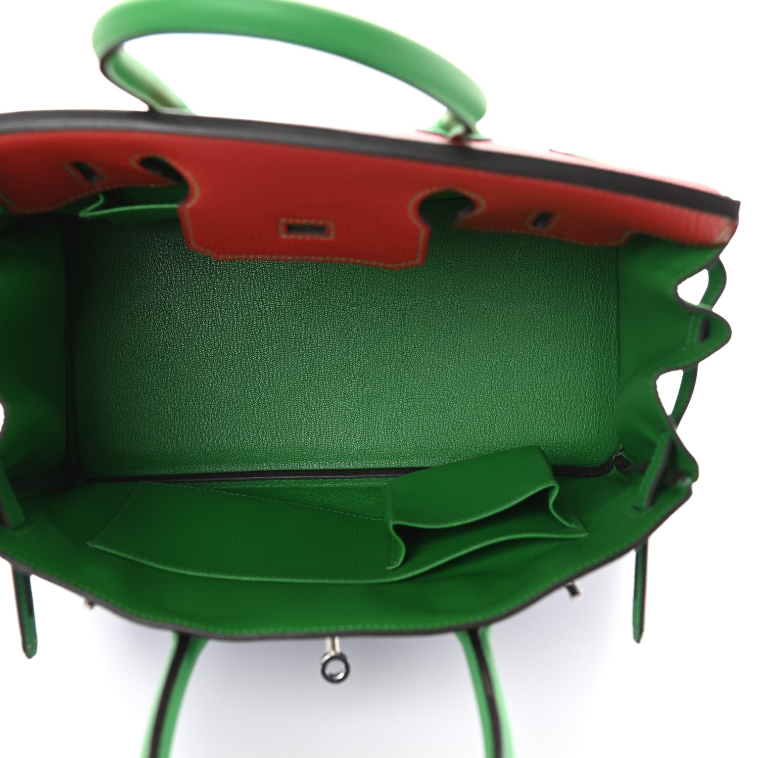 Hermes Togo Horseshoe Birkin 30 Bleu Electrique Bambou Rouge Vif 5 of 10