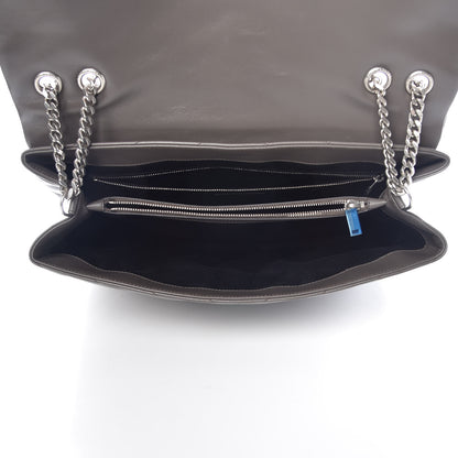 Saint Laurent Calfskin Y Quilted Monogram Large Loulou Chain Satchel Earth 5 of 11