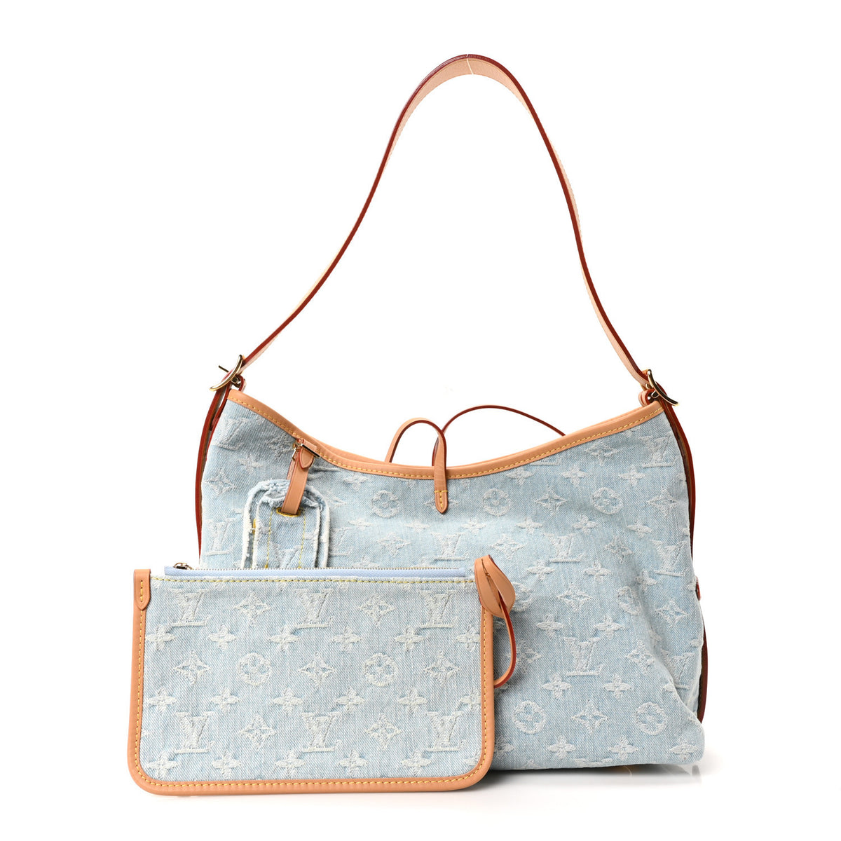 Louis Vuitton Monogram Denim CarryAll PM Sky Blue 3 of 10