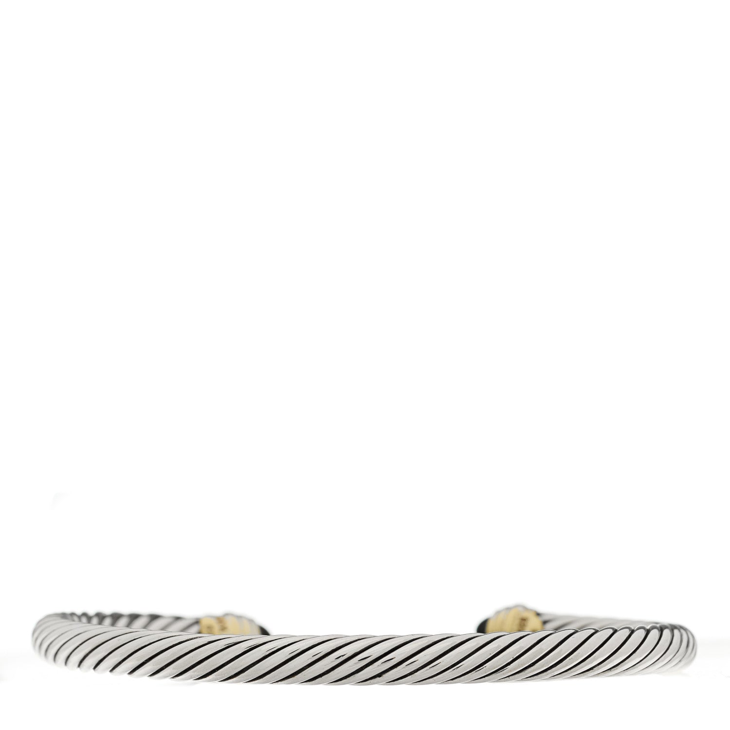 David Yurman Sterling Silver 14K Yellow Gold Black Onyx 5mm Cable Classics Petite Color Bracelet 2 of 3