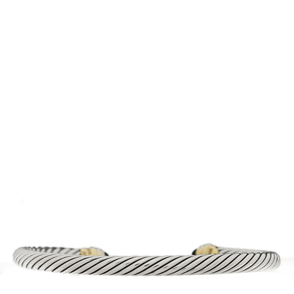 David Yurman Sterling Silver 14K Yellow Gold Black Onyx 5mm Cable Classics Petite Color Bracelet 2 of 3
