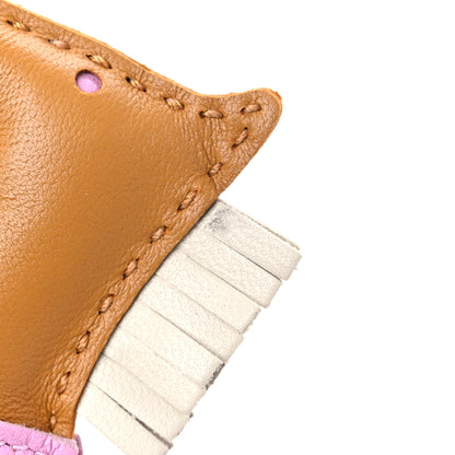 Hermes Milo Lambskin Grigri Rodeo Horse Bag Charm PM Sesame Mauve Sylvestre Craie 4 of 5