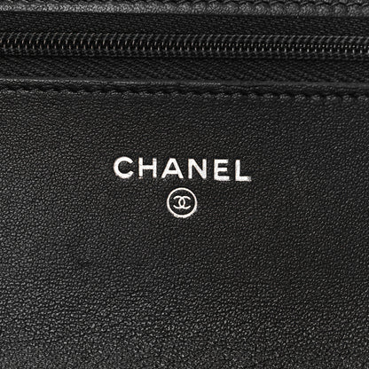 Chanel Lambskin Quilted Wallet On Chain WOC Black 5 of 13