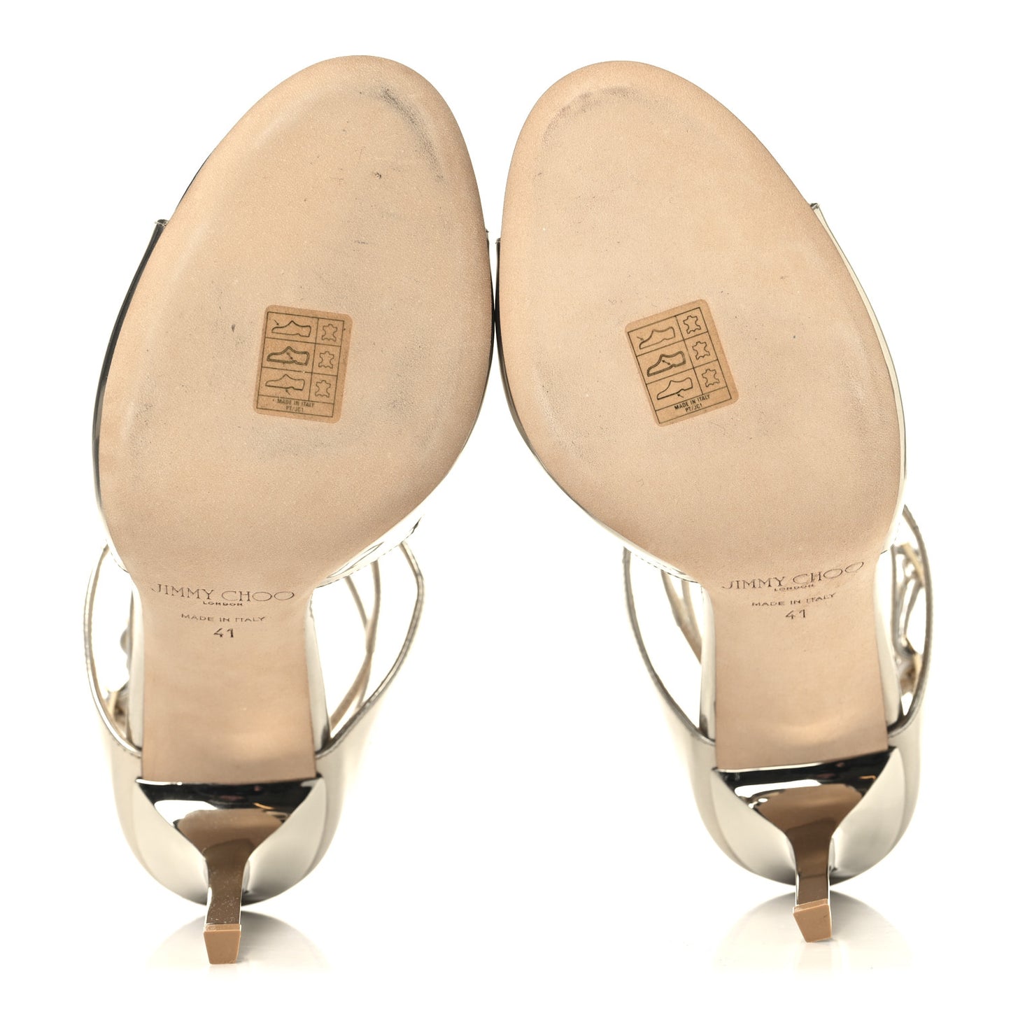 Mirror Calfskin Lang Sandals 41 Gold