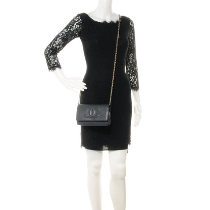 Chanel Lambskin Timeless CC Wallet on Chain WOC Gray 2 of 8