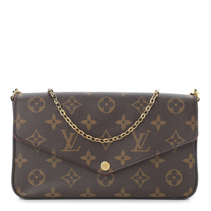 Louis Vuitton Monogram Pochette Felicie Chain Wallet Fuchsia 1 of 12