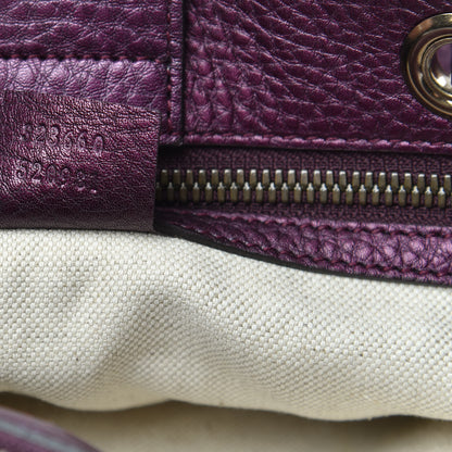 Gucci Pebbled Calfskin Medium Bamboo Shopper Tote Purple 8 of 11