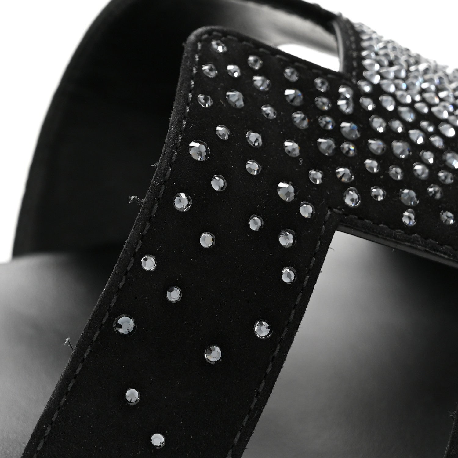 Hermes Suede Crystal Embellished Oran Sandals 40 Black 10 of 10