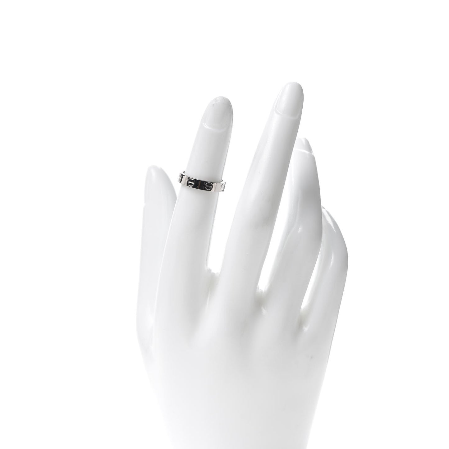 18K White Gold 3.5mm LOVE Wedding Band Ring 46 3.75