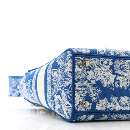 Christian Dior Canvas Toile De Jouy Reverse Embroidered Medium Lady D-Lite Fluorescent Blue 8 of 9