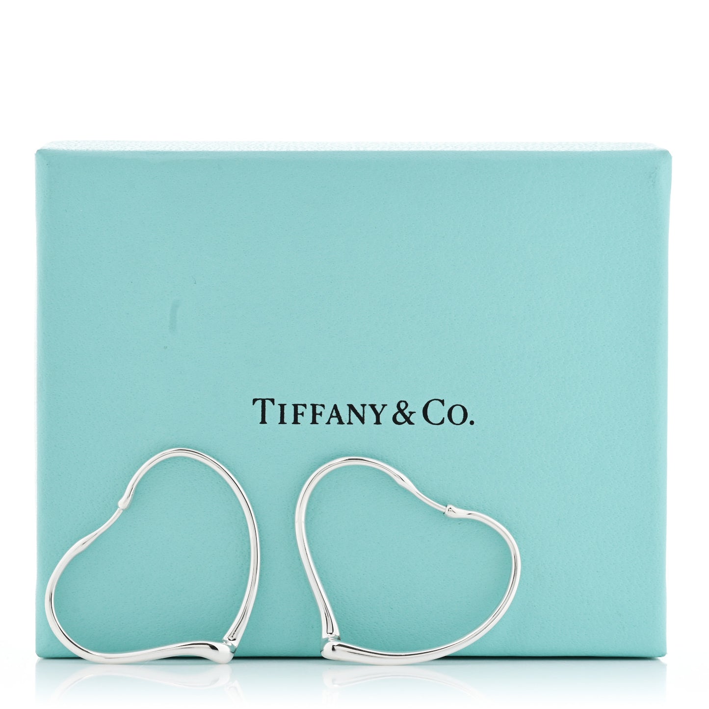 Sterling Silver Small Elsa Peretti Open Heart Hoop Earrings