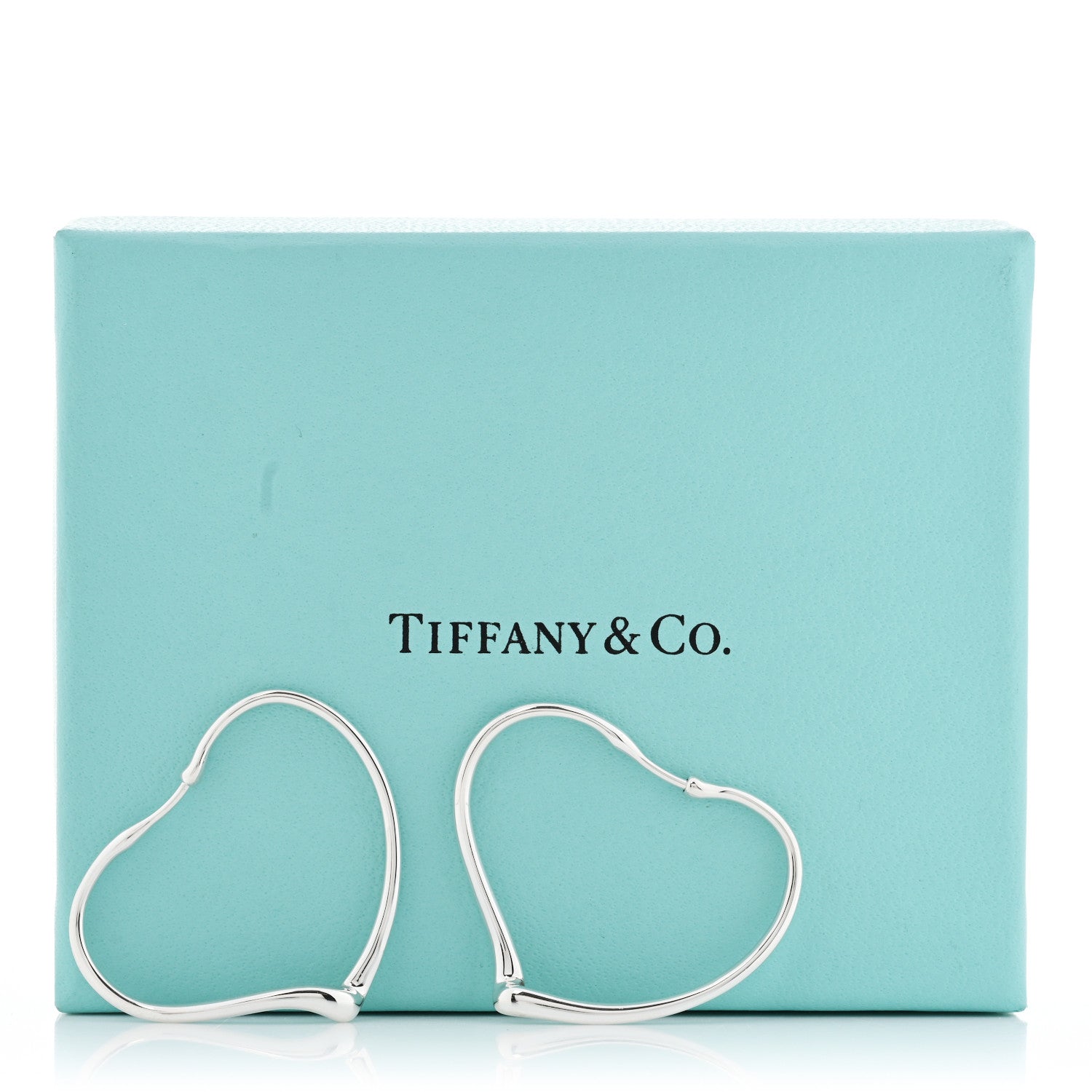 Tiffany Sterling Silver Small Elsa Peretti Open Heart Hoop Earrings 5 of 5