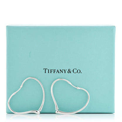Tiffany Sterling Silver Small Elsa Peretti Open Heart Hoop Earrings 5 of 5