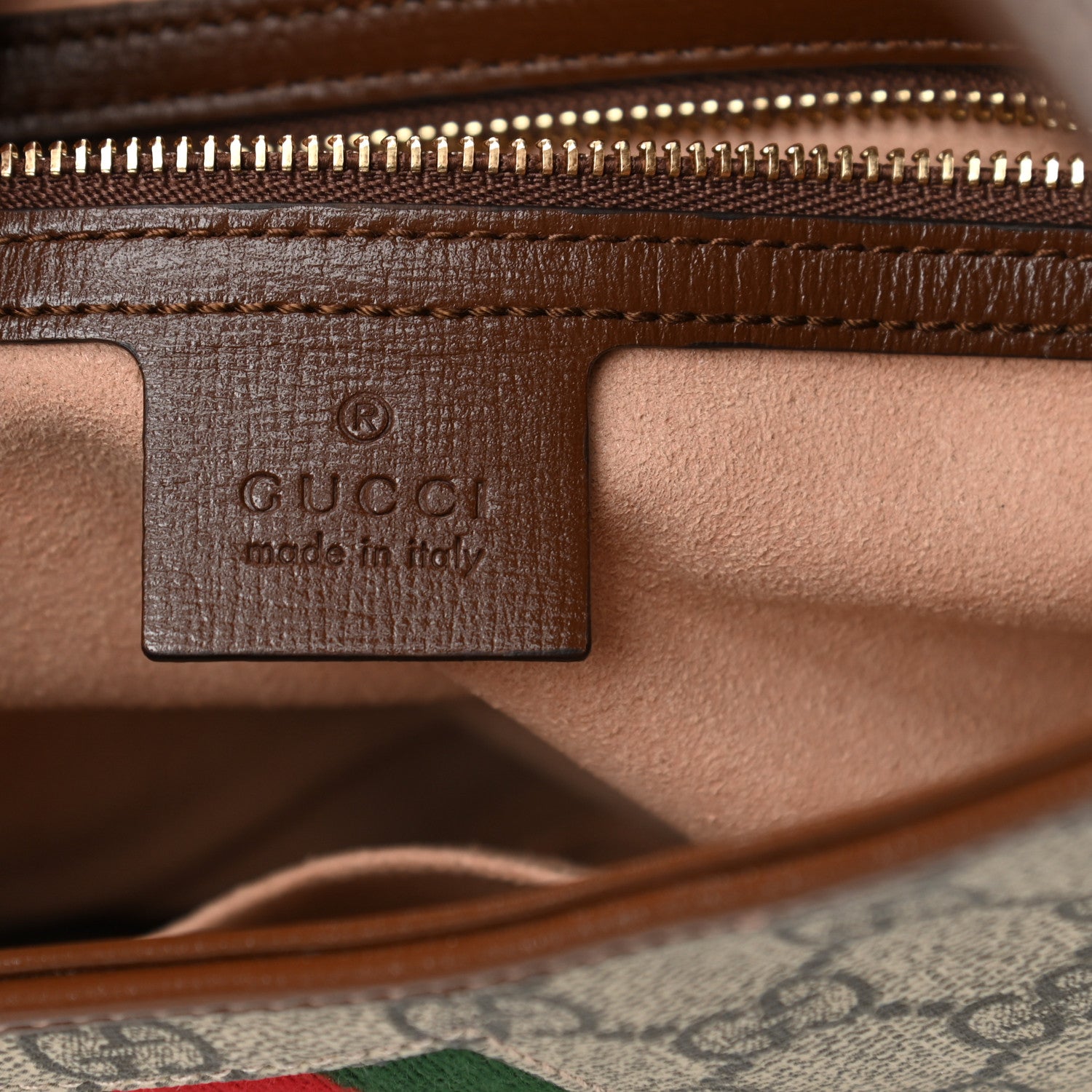 Gucci GG Supreme Monogram Azalea Calfskin Web Small Jackie 1961 Hobo Beige Ebony Brown Sugar 6 of 10